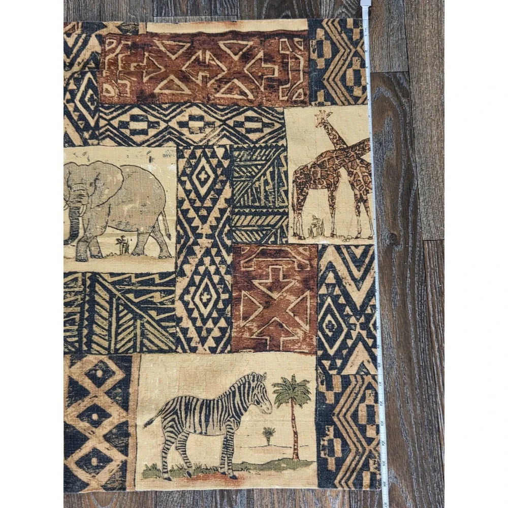Vintage Dan River Safari Animal Print Pillow Shams Set of 2 Cotton Tribal 30x26